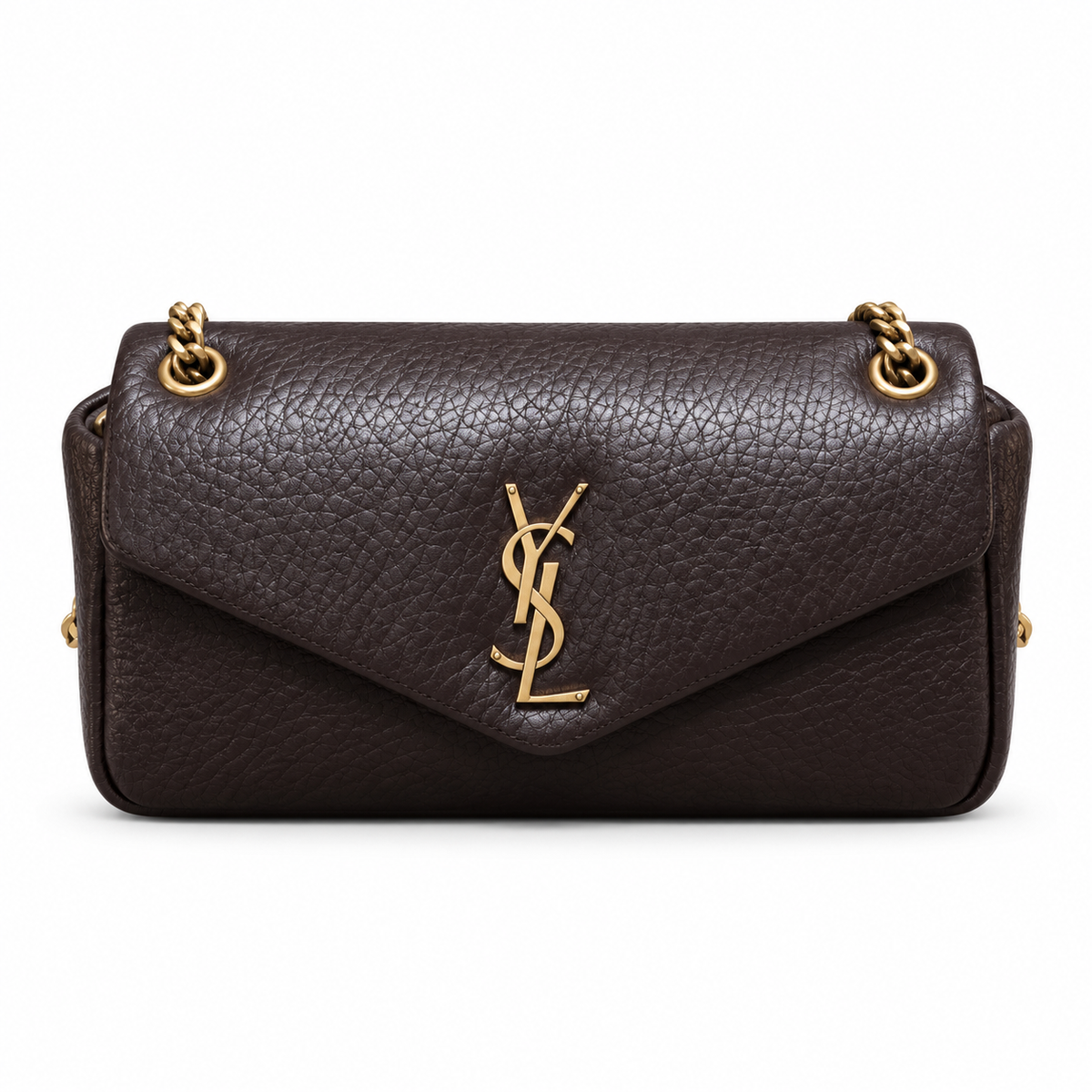 YSL Saint Laurent Envelope Chain Bag Dark Brown