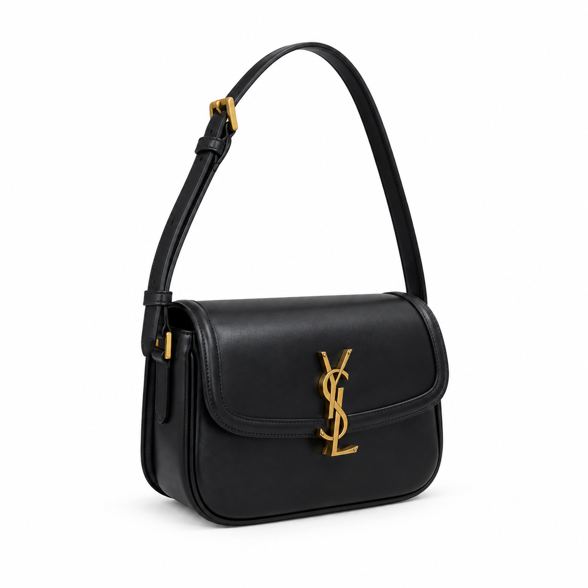 Saint Laurent YSL Solferino Shoulder Bag – Black Leather