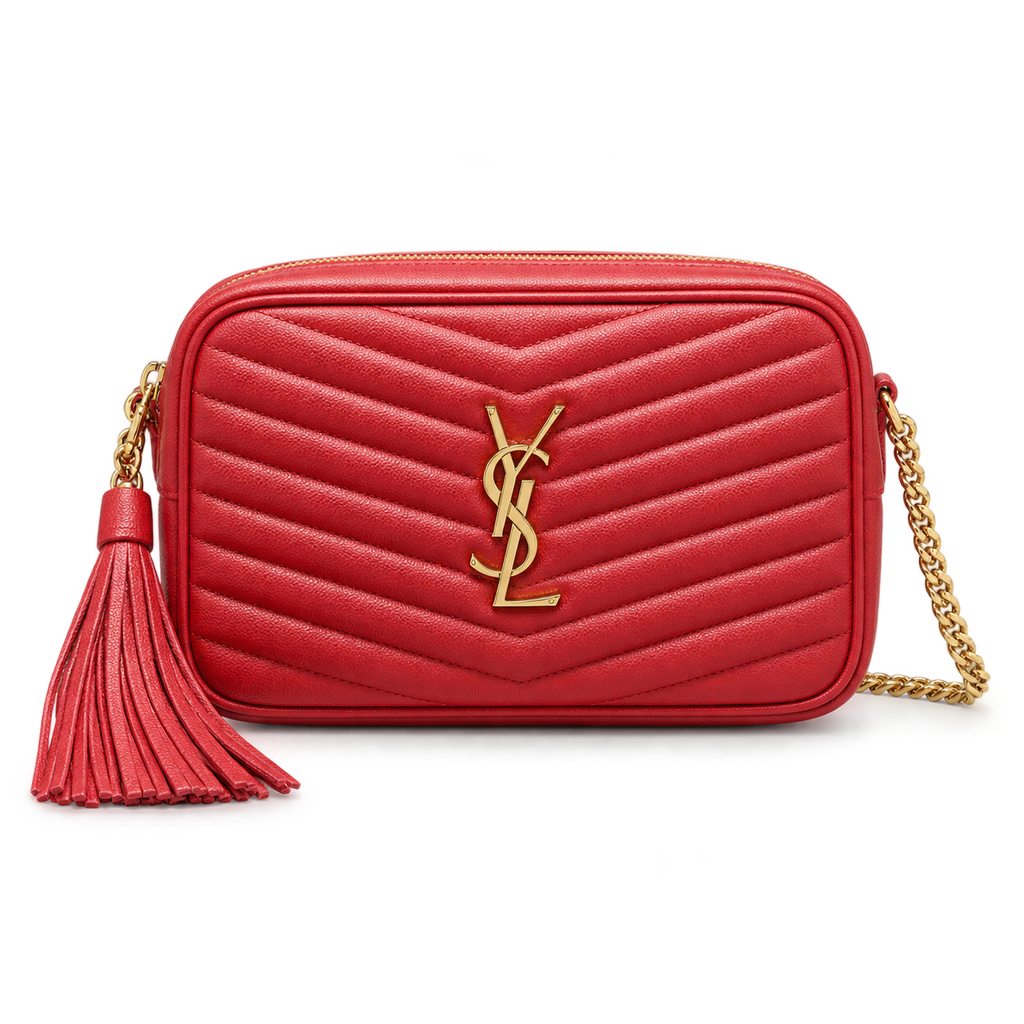 Saint Laurent YSL Lou Mini Camera Bag – Red Gold