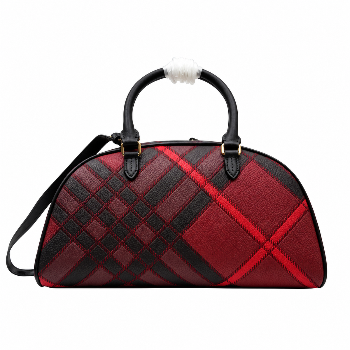Burberry Crimson Check Equestrian Satchel