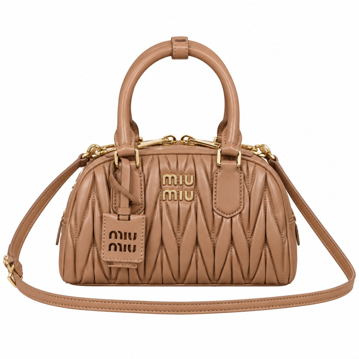 Miu Miu Matelassé Leather Rebel Charm Crossbody Bag
