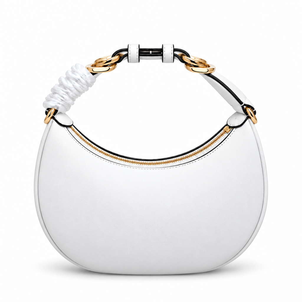 Fendi FF Peekaboo Leather Top Handle Handbag 29x24.5x10cm