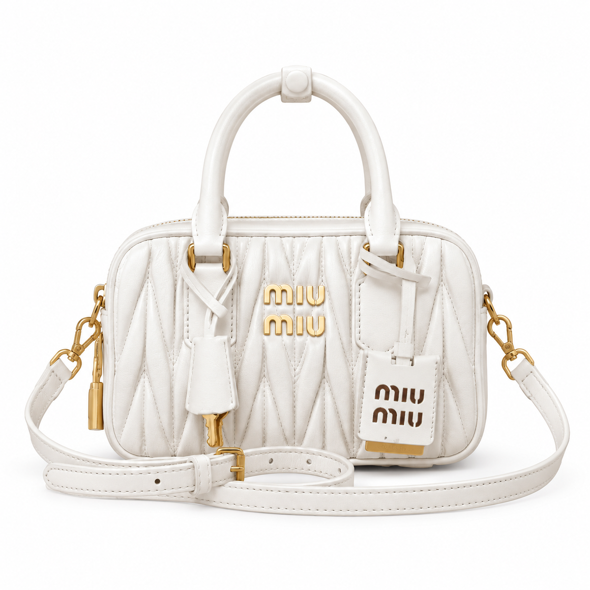 Miu Miu Matelassé Leather Sleek Crossbody Bag
