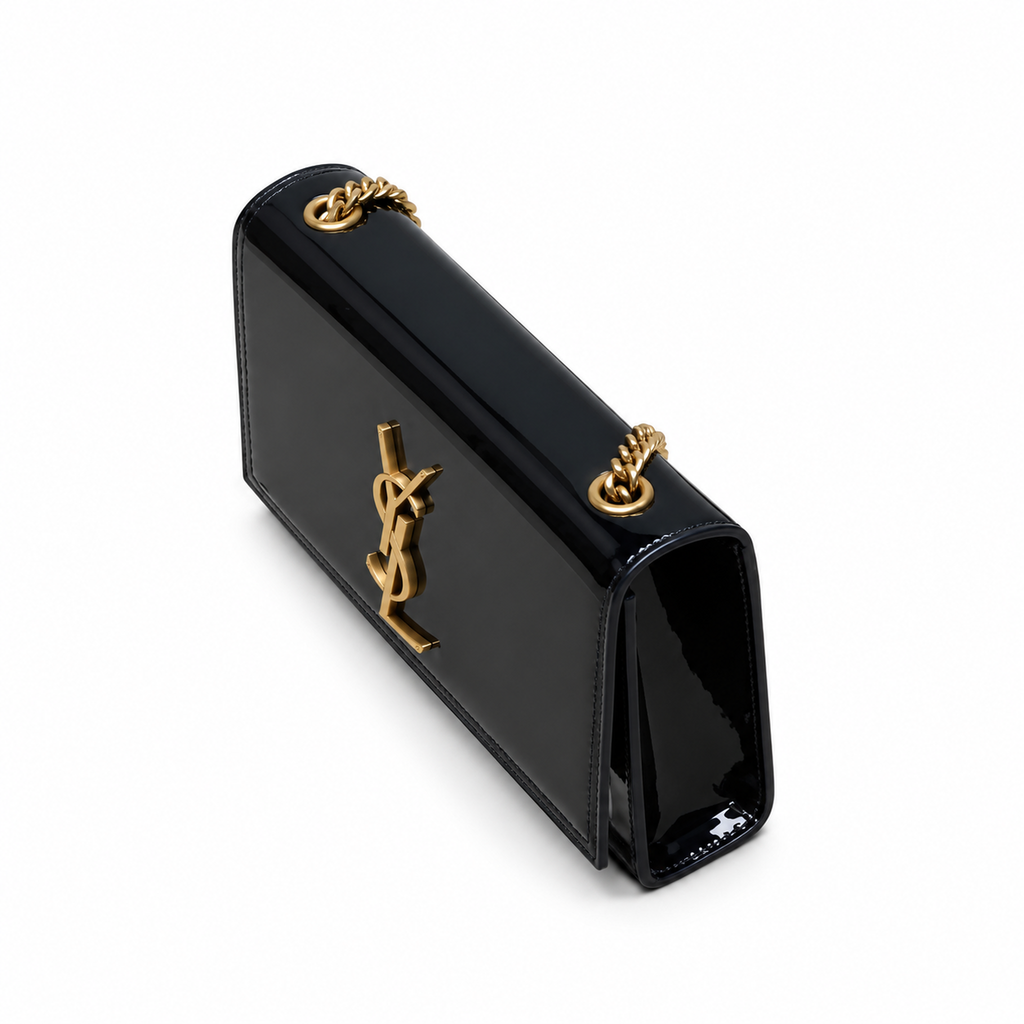 YSL Kate Chain Bag – Black Patent Leather