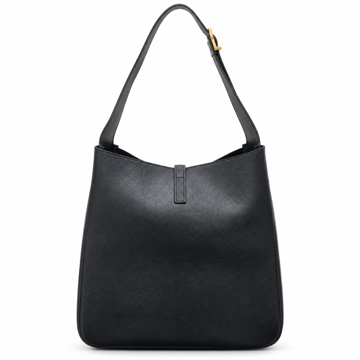 YSL Saint Laurent Le 5 à 7 Hobo Bag Black Grained Leather Gold Hardware