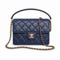 Chanel Classic Quilted Flap Bag Black Lambskin | Gold CC Turn-Lock — 22cm