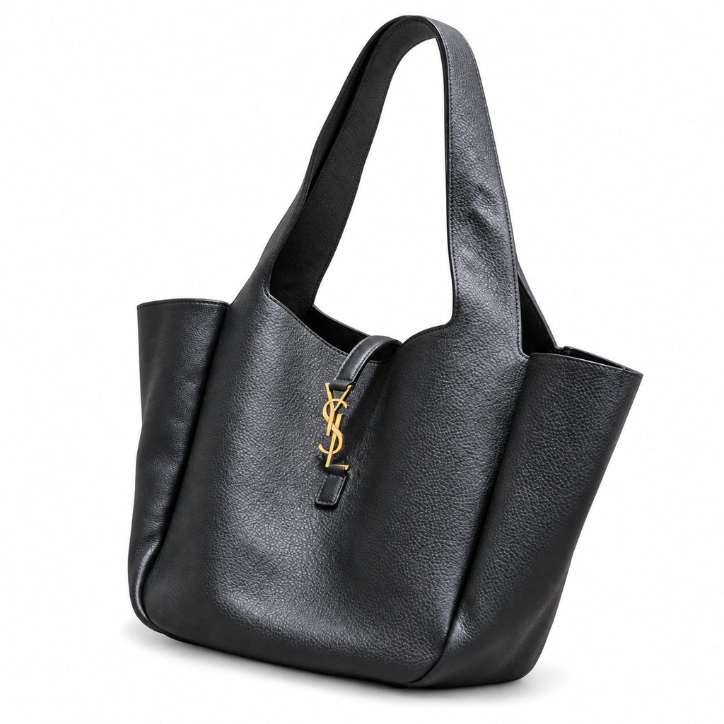 YSL Bea Tote Bag – Black Grained Leather