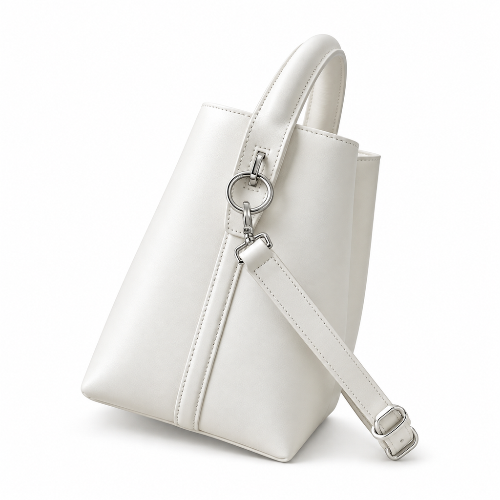 YSL Le 37 Bucket Bag – White Smooth Leather