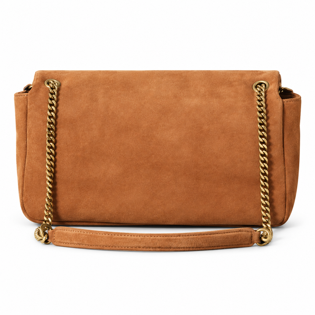Saint Laurent YSL Calypso Chain Bag – Caramel Suede