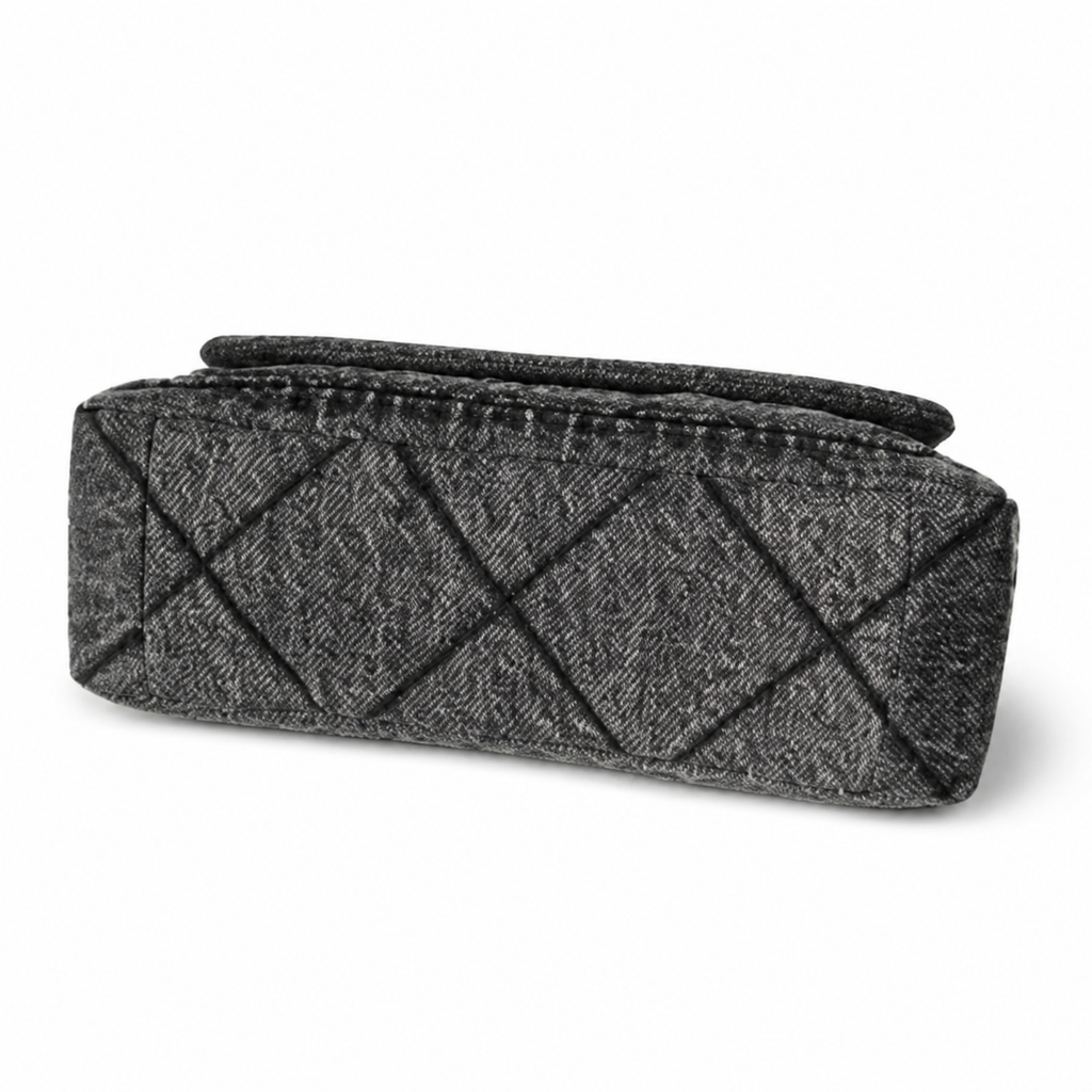 Chanel Denim Quilted Flap Bag | CC Turn-Lock Gold Chain Dark — 24x35cm
