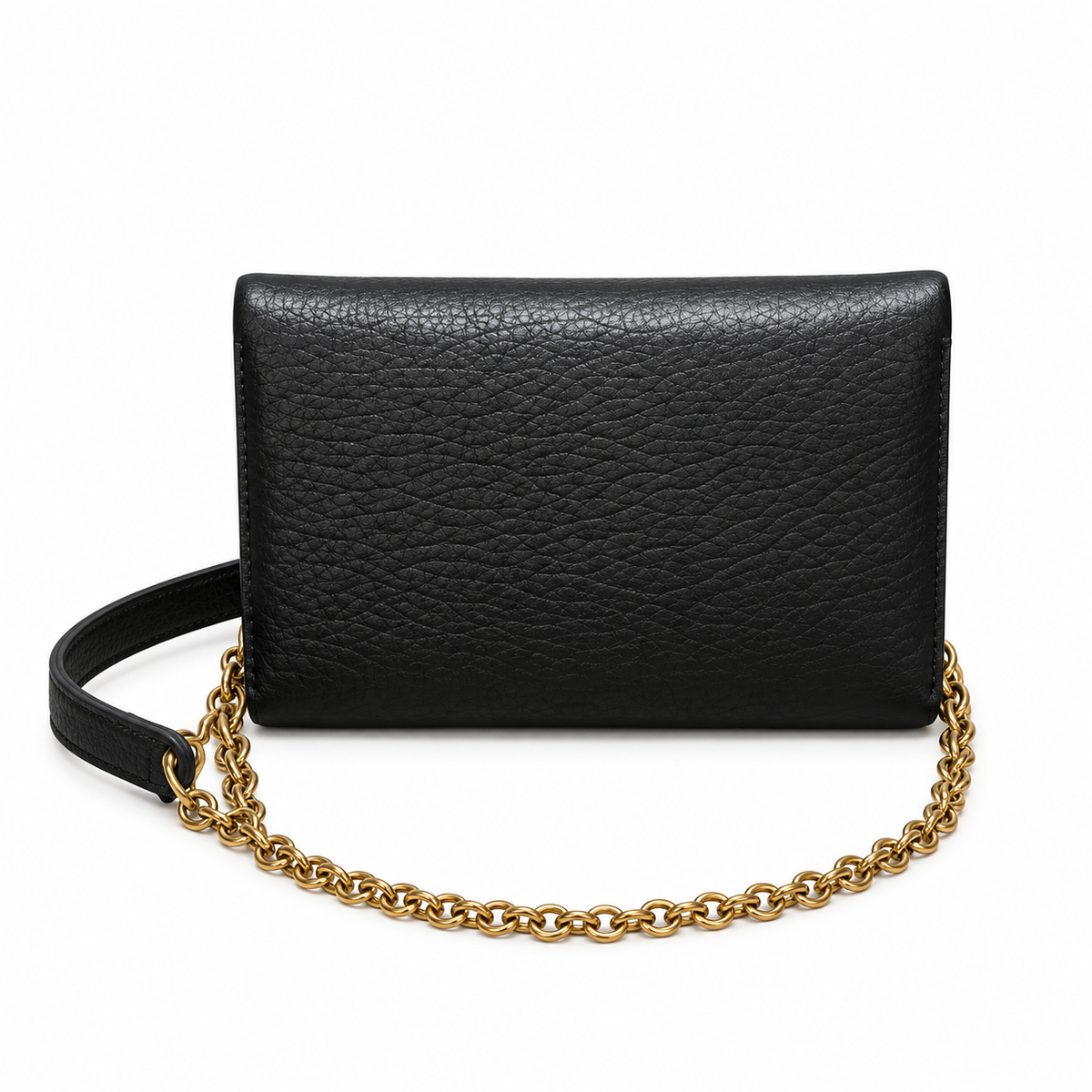 YSL Saint Laurent Gaby Envelope Bag in Black Grained Leather