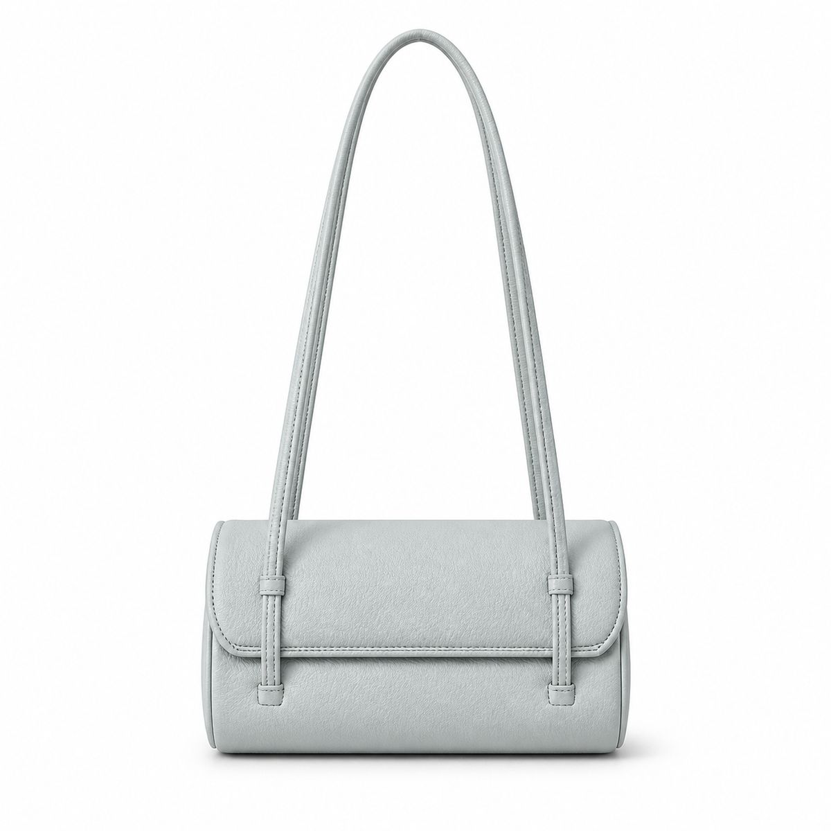 Chanel Powder Blue Caviar Cylindrical Shoulder Bag | Twin Flat Strap — 20cm