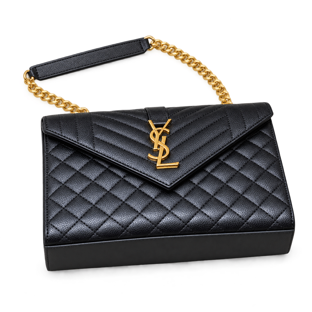 Saint Laurent YSL Envelope Large – Black Gold