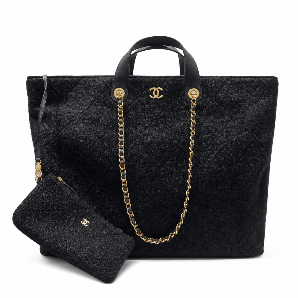 Chanel Large Quilted CC Tote Bag | Chain Handles — 60cm