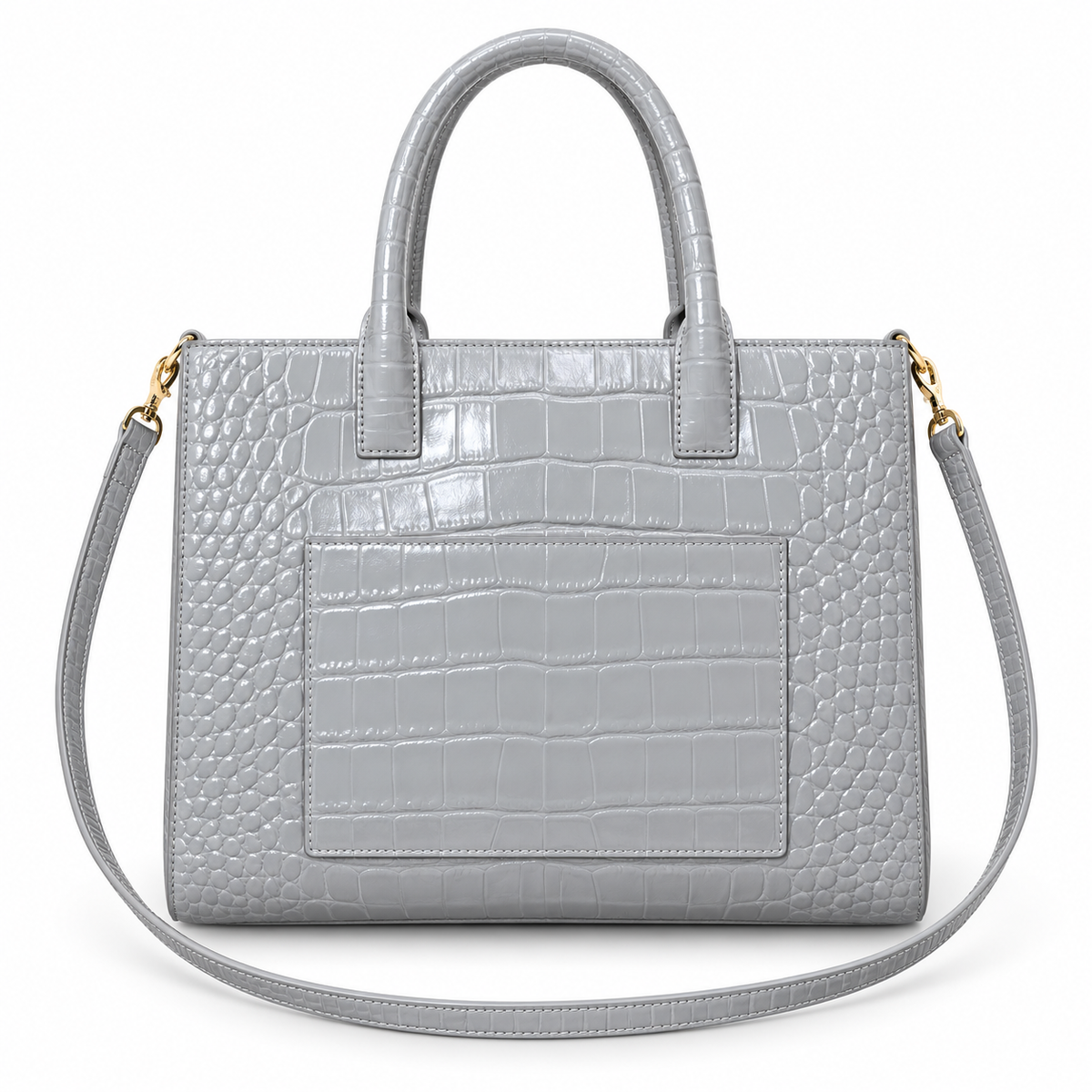 Burberry TB Monogram Pearl Grey Croc-Effect Bag