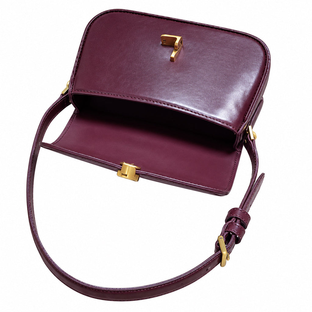 Saint Laurent Solferino Bag – Burgundy Leather