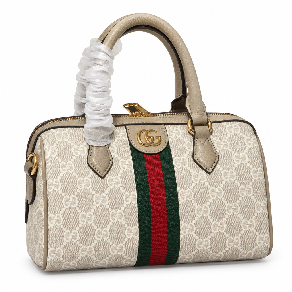 Gucci Savoy Mini Duffle Bag GG Supreme White