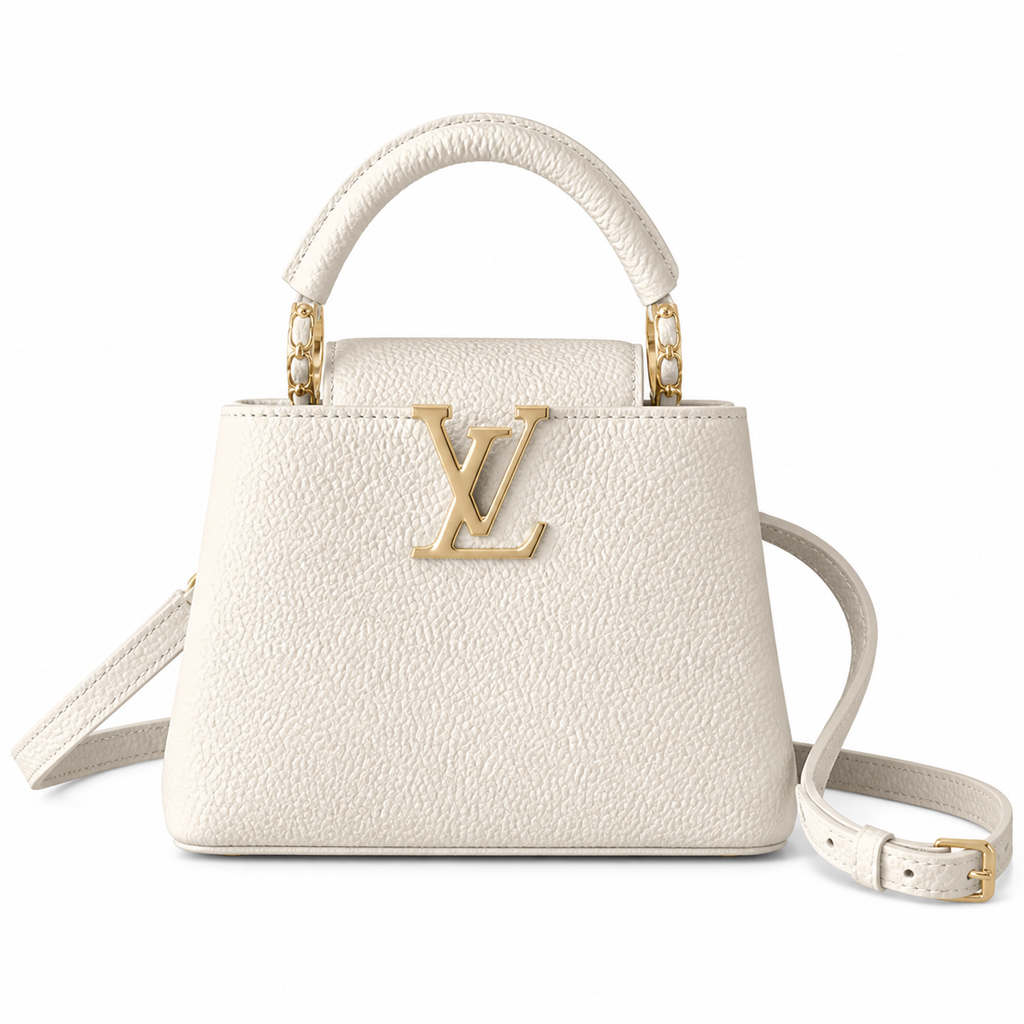 Louis Vuitton Capucines Mini – White Embossed Leather