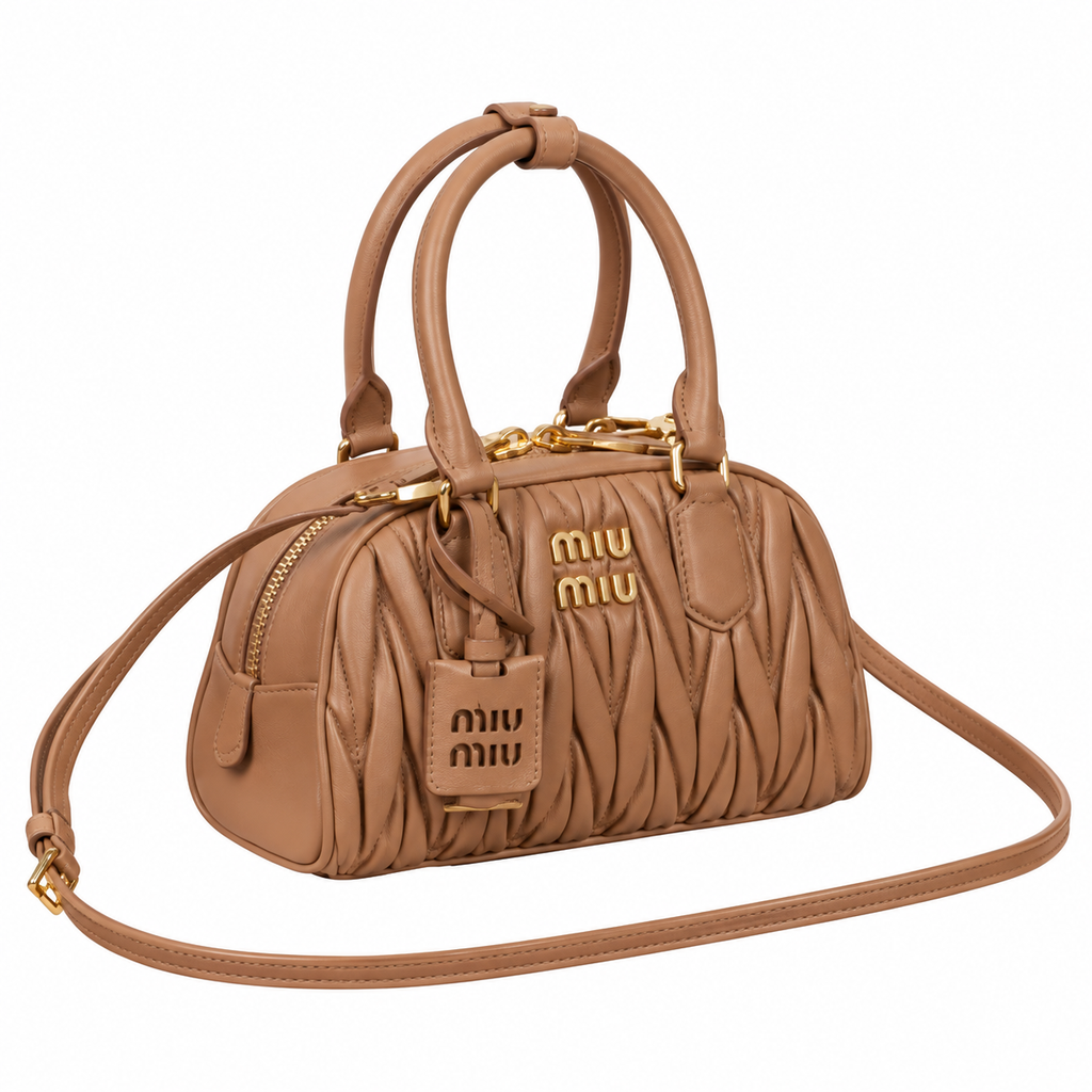 Miu Miu Matelassé Leather Rebel Charm Crossbody Bag