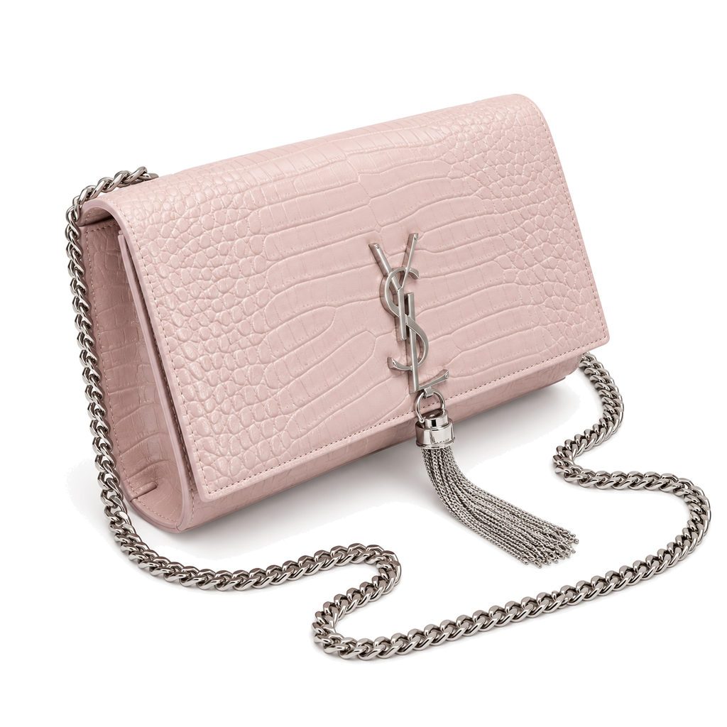 Saint Laurent Kate Medium Tassel Bag – Pink Croc