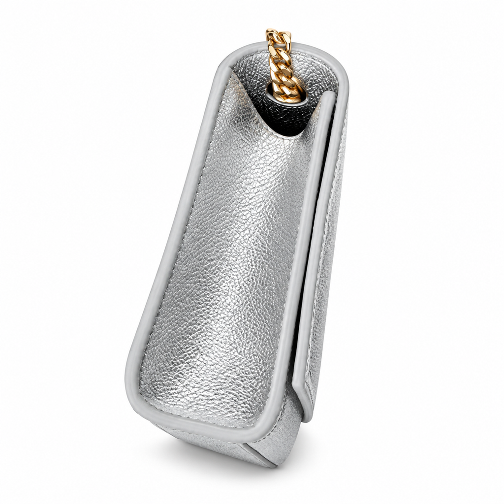 YSL Kate Chain Wallet Silver