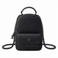 Chanel So Black Quilted Lambskin Mini Chain Backpack 18×13×9cm