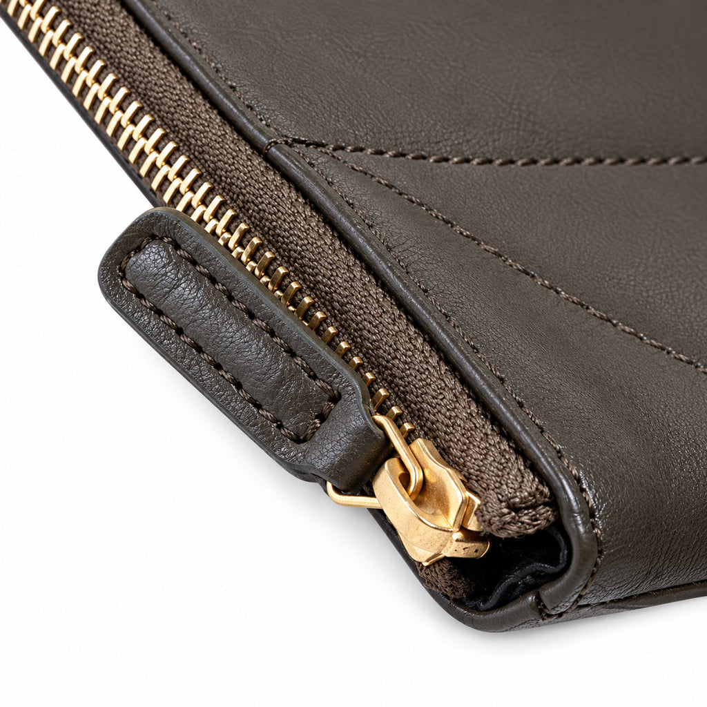 YSL Saint Laurent Bougeoir Drawstring Tote in Khaki Quilted Leather