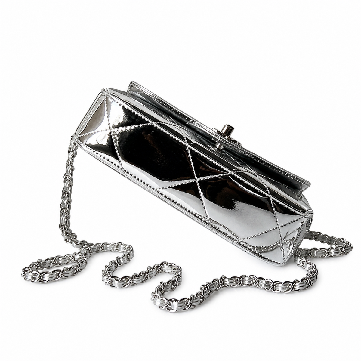 Chanel Quilted Leather Structured Chain Crossbody