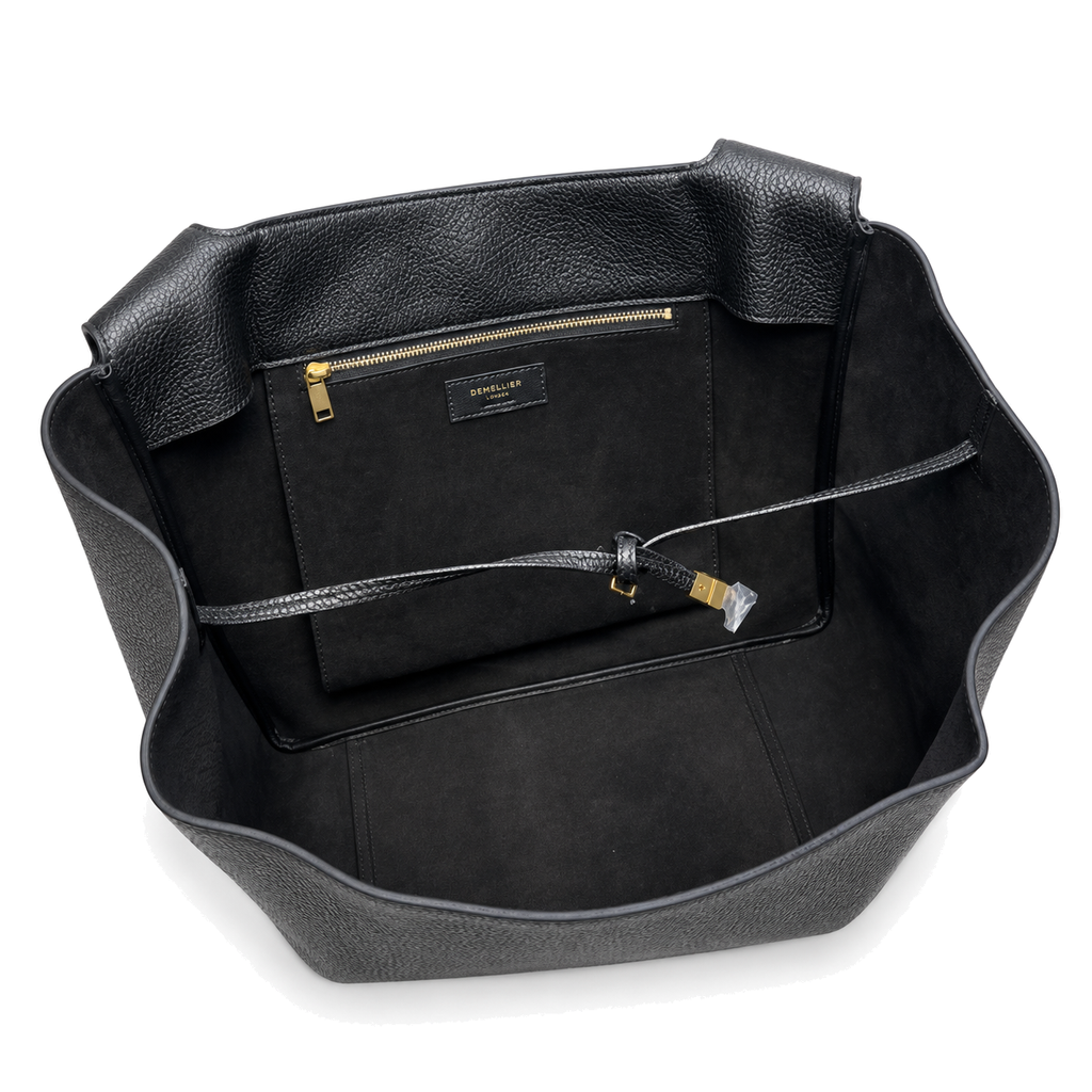 Saint Laurent YSL Bea Tote Bag – Black Grained Leather