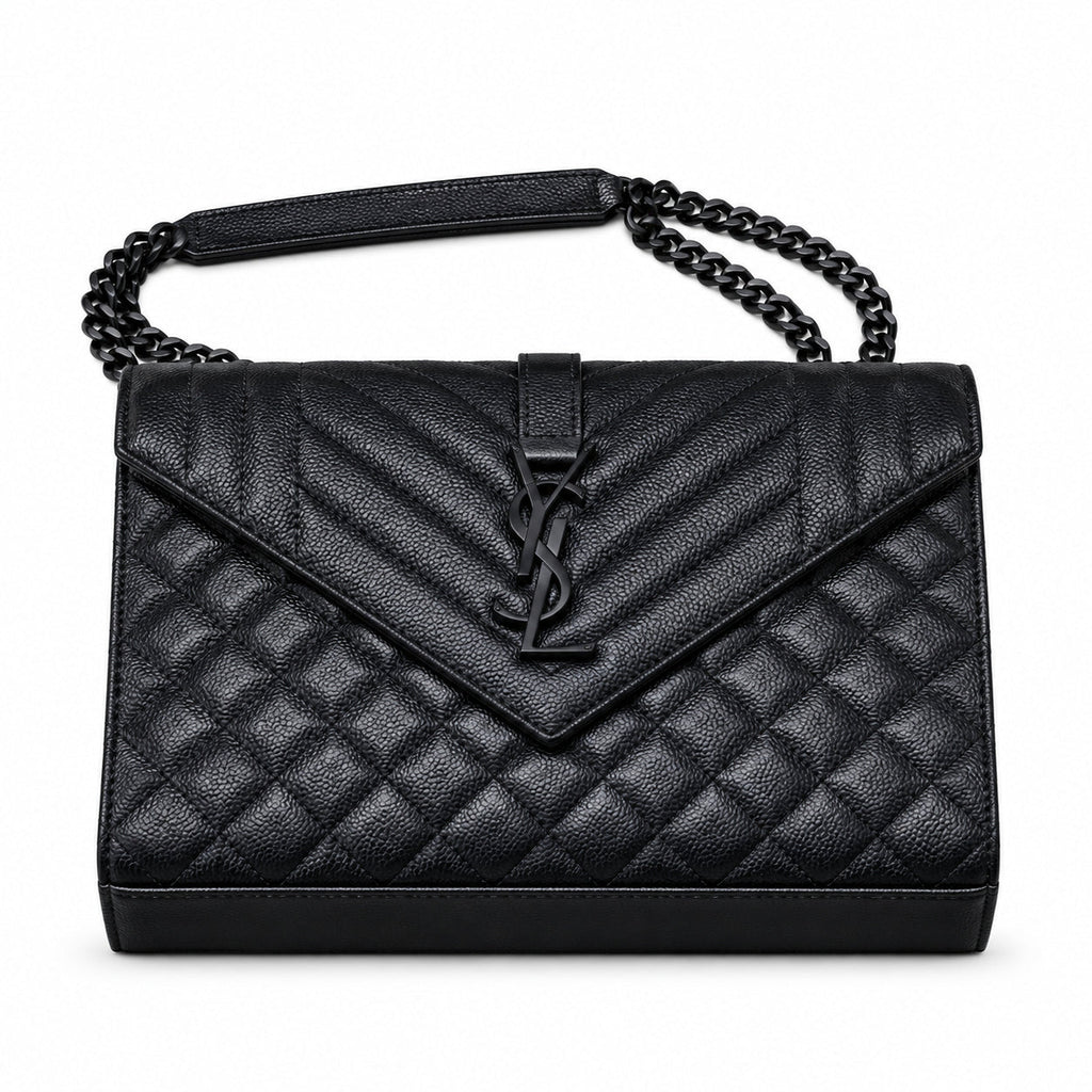 Saint Laurent YSL Envelope Medium – Black on Black