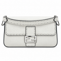 Fendi FF Shoulder Bag – Jacquard Canvas & Leather Trim, Buckle Closure, 26cm