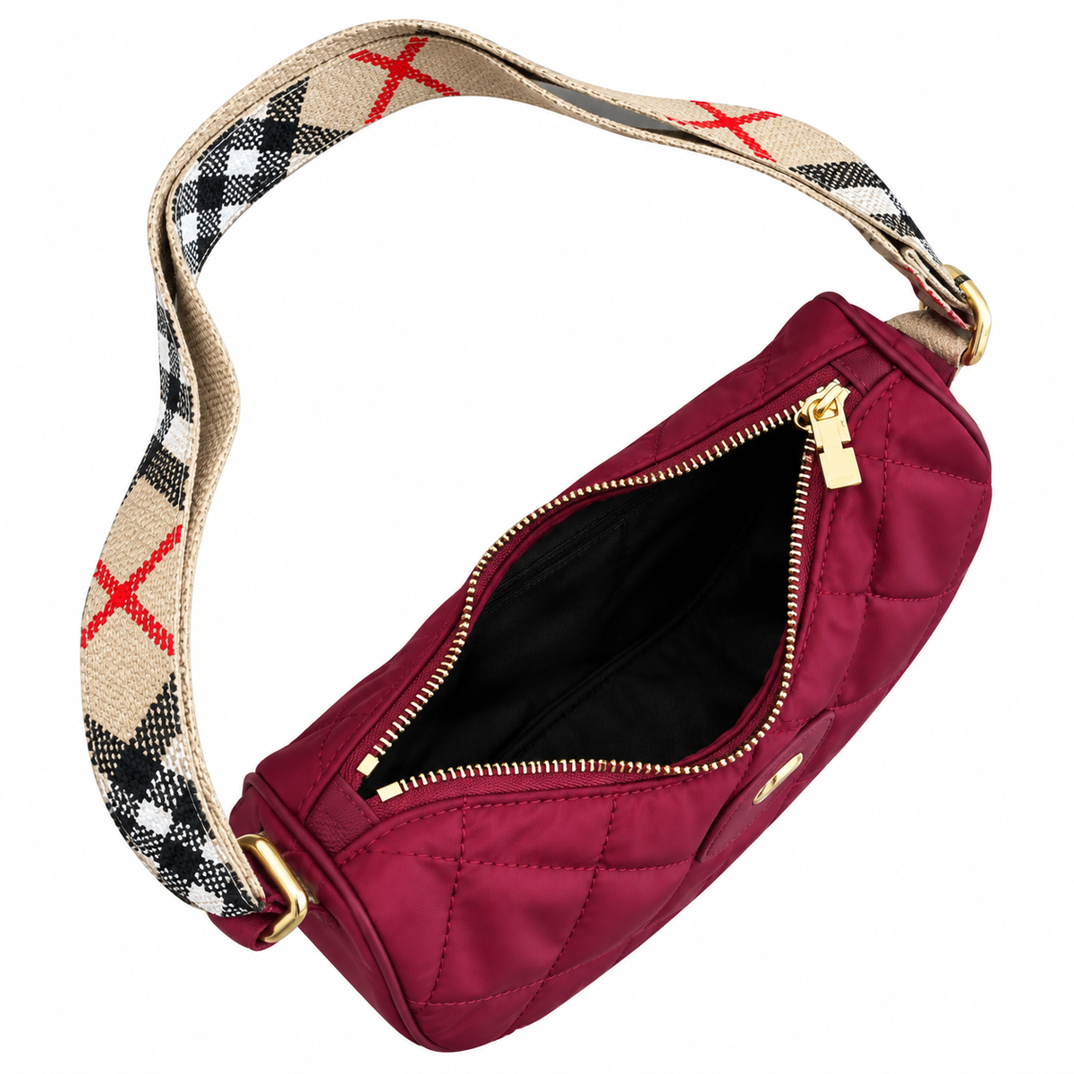 Burberry Berry Quilted Crescent Shoulder Bag