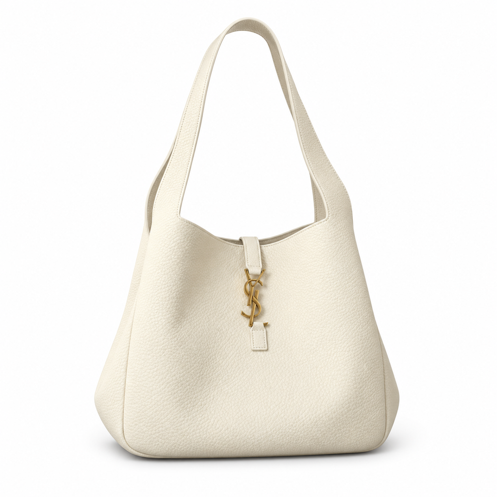 Saint Laurent YSL Bea Tote Bag – Cream Grained Leather