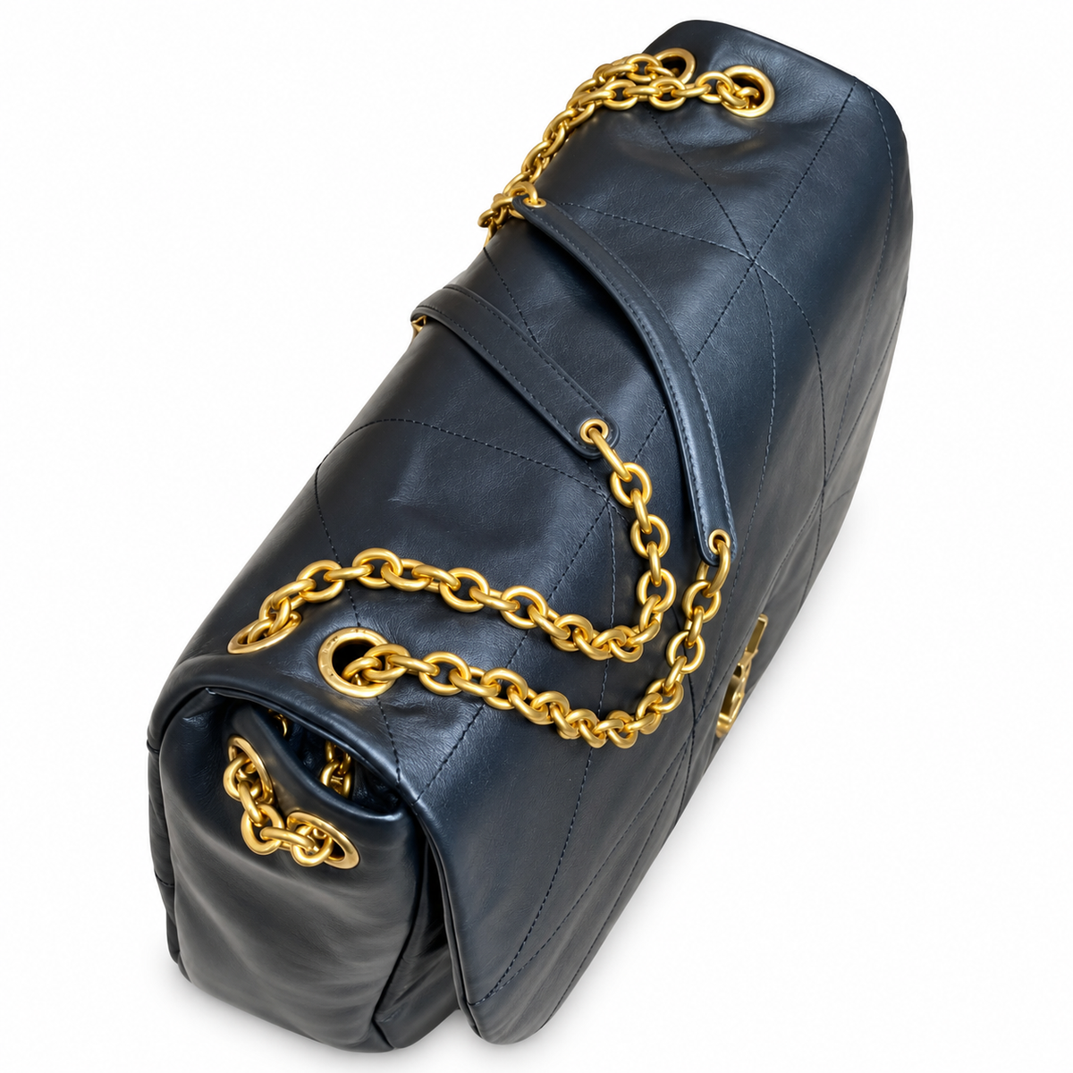 YSL Saint Laurent Jamie Large Quilted Chain Bag Navy