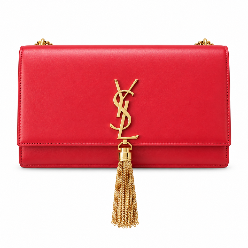 Saint Laurent YSL Kate Medium – Red Gold Tassel