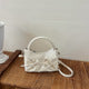 Ivory Floral Embroidery Mini Bag – Pearl Chain